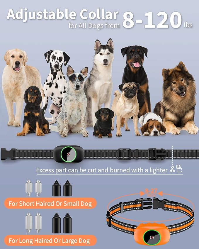 Dog Shock Collar for 2 Dogs, Dog Training Collar with Remote for Large Medium Small Dogs, Rechargeable E-Collar Waterproof Collars with 3 Training Modes, Range up to 3300Ft-Orange