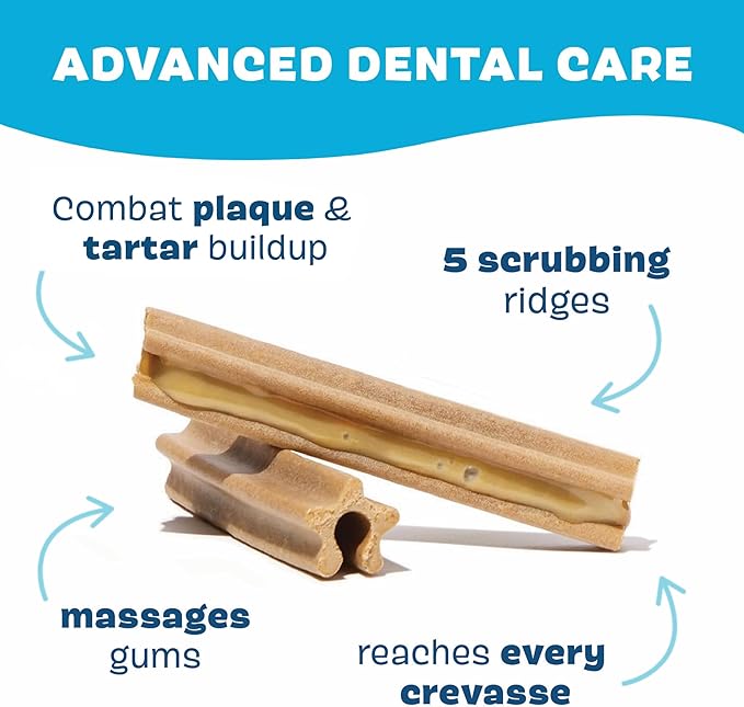 Bark Bright Original Dental Kit - Dog Tooth Brushing Treatment with Teeth Cleaning Chew Sticks & Toothpaste - Plaque & Tartar Remover for Cleaner Teeth & Fresh Breath - Small Breeds - 30 Chews