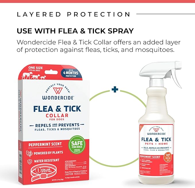Wondercide - Dog Collar - Flea, Tick, Mosquito Repellent for Dogs - with Natural Essential Oils - Pet and Family Safe - 3PK - Up to 12 Months Protection