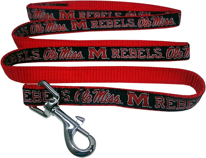 Pets First Collegiate Pet Accessories, Dog Leash, Mississippi Ole Miss Rebels, Large