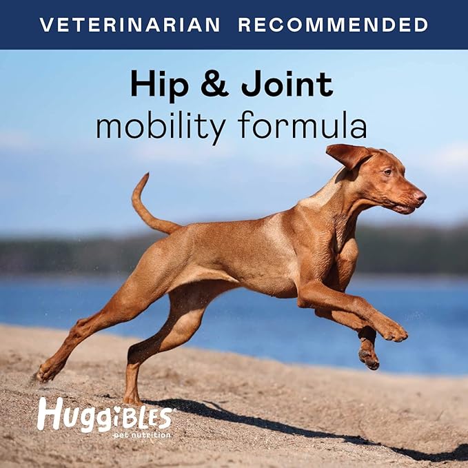 Hip & Joint Support Chewable Supplement for Dogs – Daily Supplement for Mobility Support with Glucosamine, MSM, Chondroitin – Reduce Pain & Inflammation – Antioxidants for Longevity