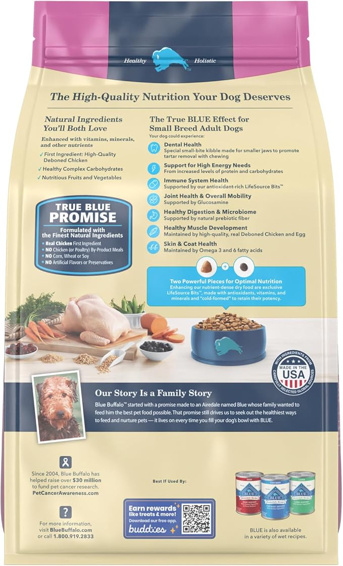 Blue Buffalo Life Protection Formula Natural Adult Small Breed Dry Dog Food, Chicken and Brown Rice 5-lb Trial Size Bag