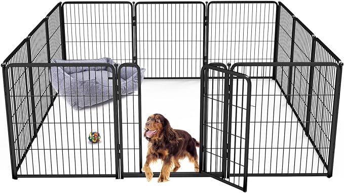 FXW Homeplus Dog Playpen Designed for Indoor Use, 32" Height for Medium Dogs, BlackāPatented