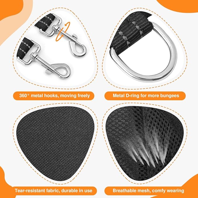 Pawaboo Hands Free Dog Leash with Waist Bag, Dog Leash with Zipper Pouch, Retractable Dog Running Belt Bag, Dog Walking Leash Shock Absorption, Padded Handle Lead for Jogging Hiking (25-120 lbs)