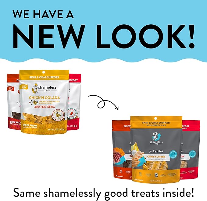 Shameless Pets Jerky Dog Treats, Variety 3-Pack - Healthy Chews with Chicken, Beef & Duck for Dogs - Dog Treats with Real Ingredients - Free from Grain, Corn & Soy