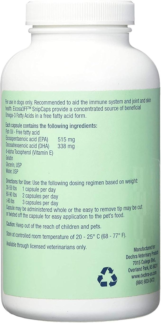 Dechra Eicosa3FF SnipCaps (Large), for Dogs Over 30lbs, 120 Count