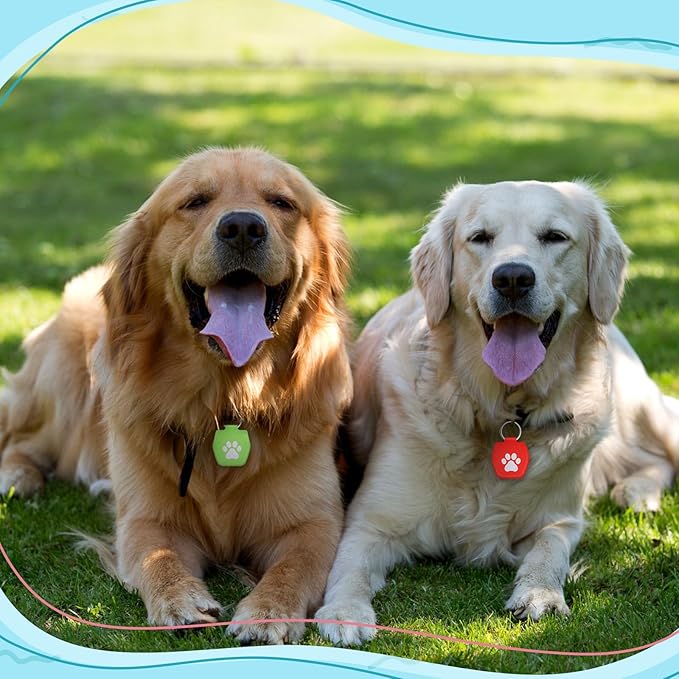 20 Pcs Dog Tag Silencer with Rings Portable Quiet Dog Tag Holder Soundless Dog Tag Cover Dog ID Tags Dog Tag Bag Protector for Dogs Cats Pets, White Paw Style