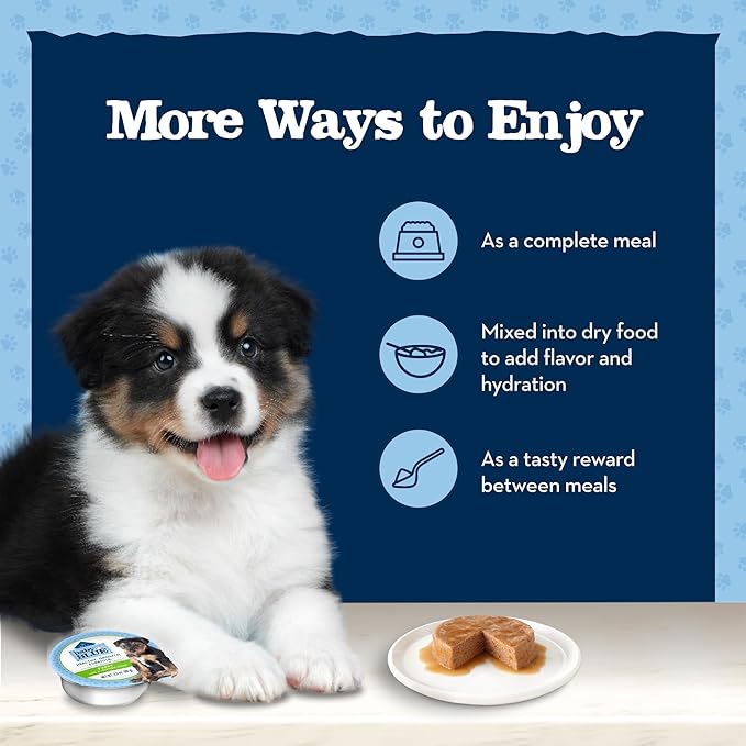 Blue Buffalo Baby BLUE Natural Puppy Wet Dog Food, Healthy Growth Formula with DHA, Lamb and Vegetable Recipe, 3.5-oz. Cups (12 Count)