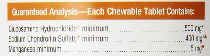 Nutramax Cosequin DS Joint Health Supplement for Dogs - With Glucosamine and Chondroitin, 2 Pack, 500 Total Chewable Tablets