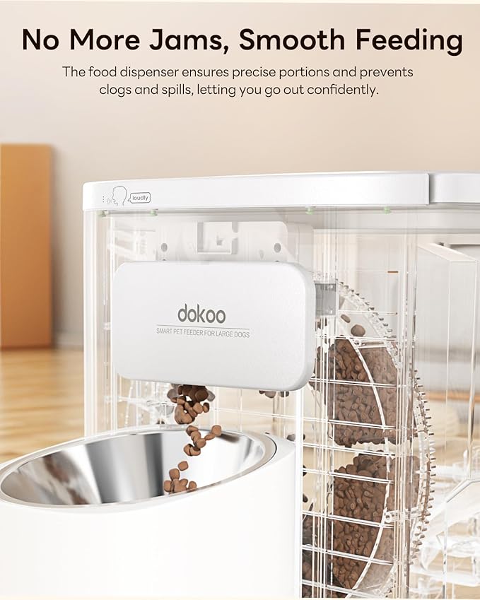 Automatic Dog Feeder for Large Breed, 15L/ 63Cups Vacuum-Sealed Storage & Timed Auto Dog Food Dispenser 2in1, Airtight 100% Freshness, Anti-blockage, Support up to 22mm Pet Food, Stainless Steel Bowl