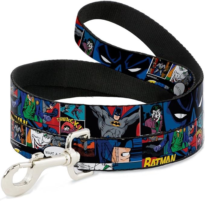 Buckle-Down Dog Leash Batman Joker Comic Strip 4 Feet Long 1.0 Inch Wide, Multicolor (DL-WBM005)