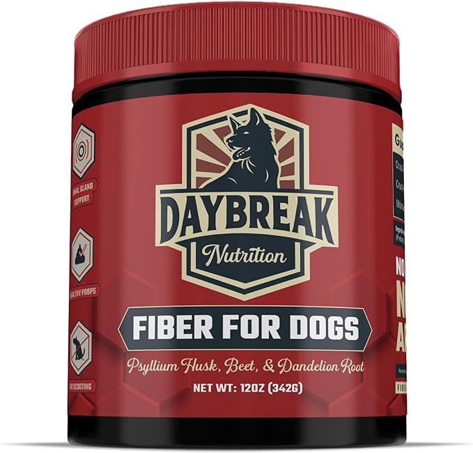Fiber for Dogs Psyllium Husk, Beet Root, Dandelion Root, and Prebiotics to Aid in Relief from Diarrhea, Constipation, Anal Gland Issues, and Scoots