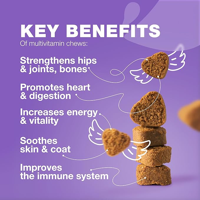 Dog Multivitamin Chews 15 in 1 - Dog Vitamins - US Formulated Joint Supplements for Dogs - Dog Multi Vitamins with Glucosamine & Chondroitin - Dog Treats for Hip & Joint, Itchy Skin & Coat