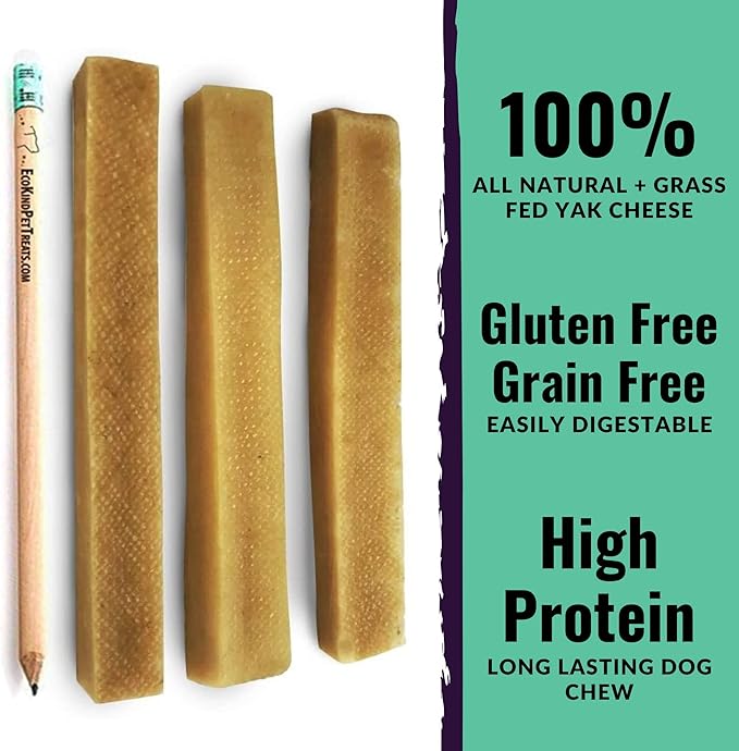 EcoKind Yak Cheese Dog Chews | 1 Stick - 5 oz. | Healthy Dog Treats, Odorless Dog Chews, Rawhide Free, Long Lasting Dog Bones for Aggressive Chewers, Indoors & Outdoor Use, Made in The Himalayans