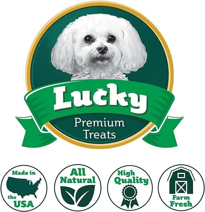 Lucky Premium Treats Peanut Butter Dipped Sweet Potato Straws – All Natural Sweet Potato Dog Treats, Jerky Dog Chews Made with Natural Peanut Butter and Sweet Potato (7 oz)