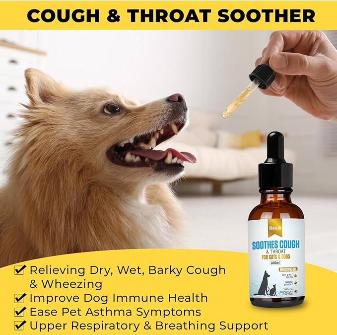 Respiratory Relief: Natural Cat and Dog Cough Medicine - Soothes Sneezing, Treats Kennel Cough, Supports Trachea Collapse and Pet Asthma (100 ML)