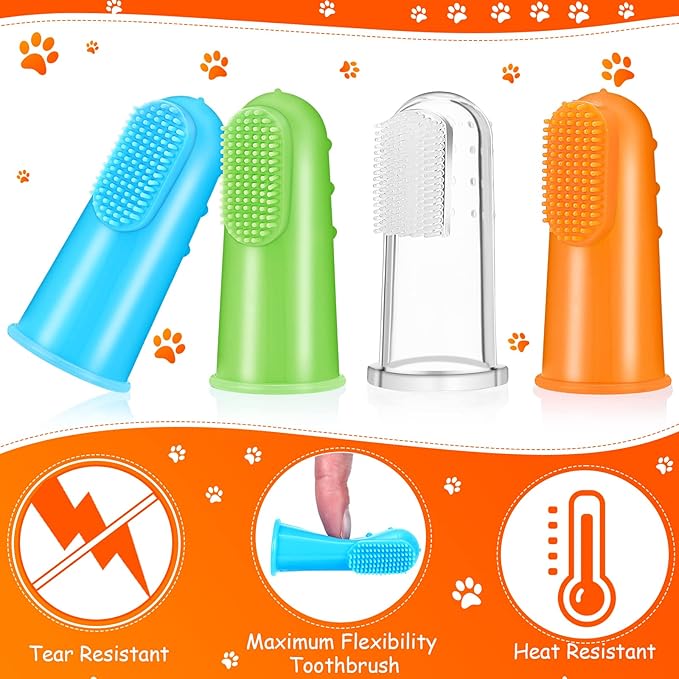 80 Packs Dog Toothbrush Soft Finger Brushes Pet Finger Toothbrush Easy Teeth Cleaning Dog Tooth Brush Oral Care Pet Dental Brush Pet Cleaning Finger Covers for Small Cats and Puppy