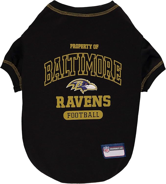 Pets First PET SHIRT for Dogs & Cats - NFL BALTIMORE RAVENS Dog T-Shirt, Large. - Cutest Pet Tee Shirt for the real sporty pup