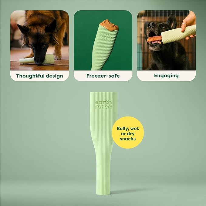 Earth Rated Dog Toy, Enrichment Toy for Adult and Puppy Dogs, Dishwasher and Freezer-Safe, Natural Rubber, Large, Green