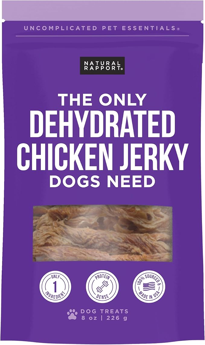 Natural Rapport Chicken Jerky Dog Treats - The Only Chicken Tender Jerky Dogs Need - All Natural Dog Treats for Small and Large Dogs (8 oz)