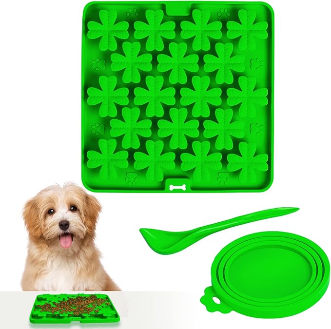 Lick Mat for Dogs Cats, Slow Feeder Pad, Dog Lick Mat, Food-Grade Silicone Treat Pad, Dry Wet Food Mat, Smell Training Slow Eating for Dogs and Cats, Boredom Anxiety Relief