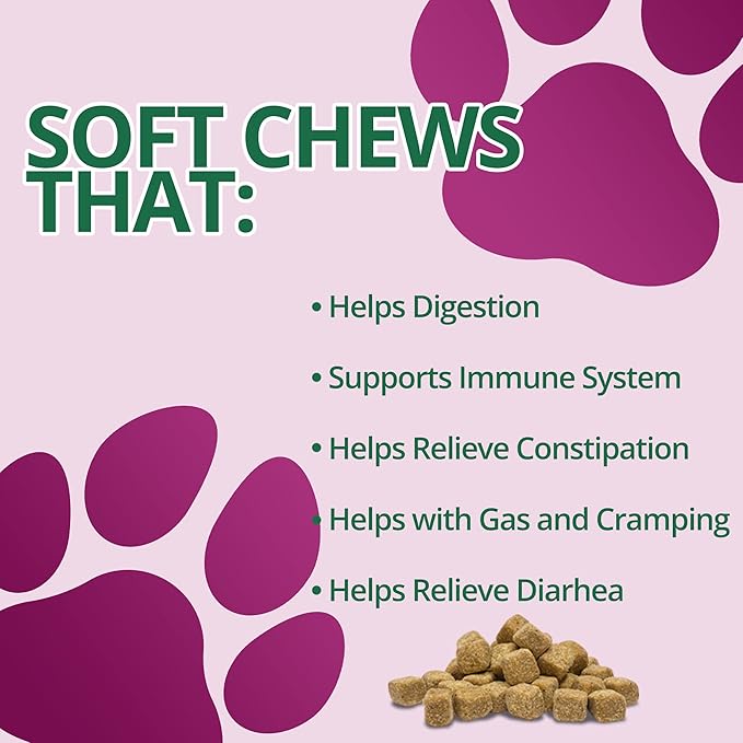 Digestive Supplement for Dogs - Recommended Probiotics Chew by FurParents - Improves Digestive and Gut Health, Helps with Diarrhea, Upset Stomach, Bad Breath & Constipation, 120 Count