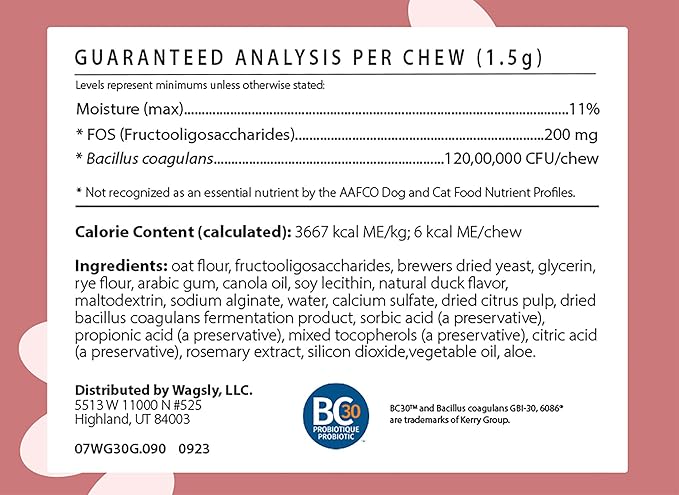PRO – Daily Probiotic for Dogs Digestive Health - Bacillus Coagulans, Digestive Enzymes, Immune Support, Diarrhea & Bowel Relief, Natural Duck Flavor - 90 Count - Dog Gut Health Supplement