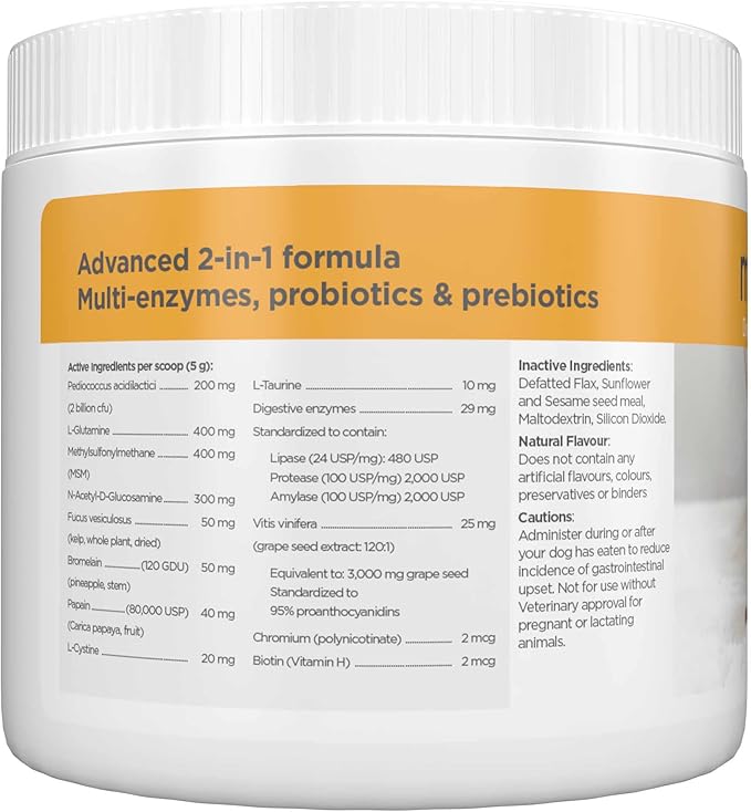 maxxidigest+ Probiotics, Prebiotics and Digestive Enzymes - Digestive and Immune Support Supplement for Dogs – 7 oz