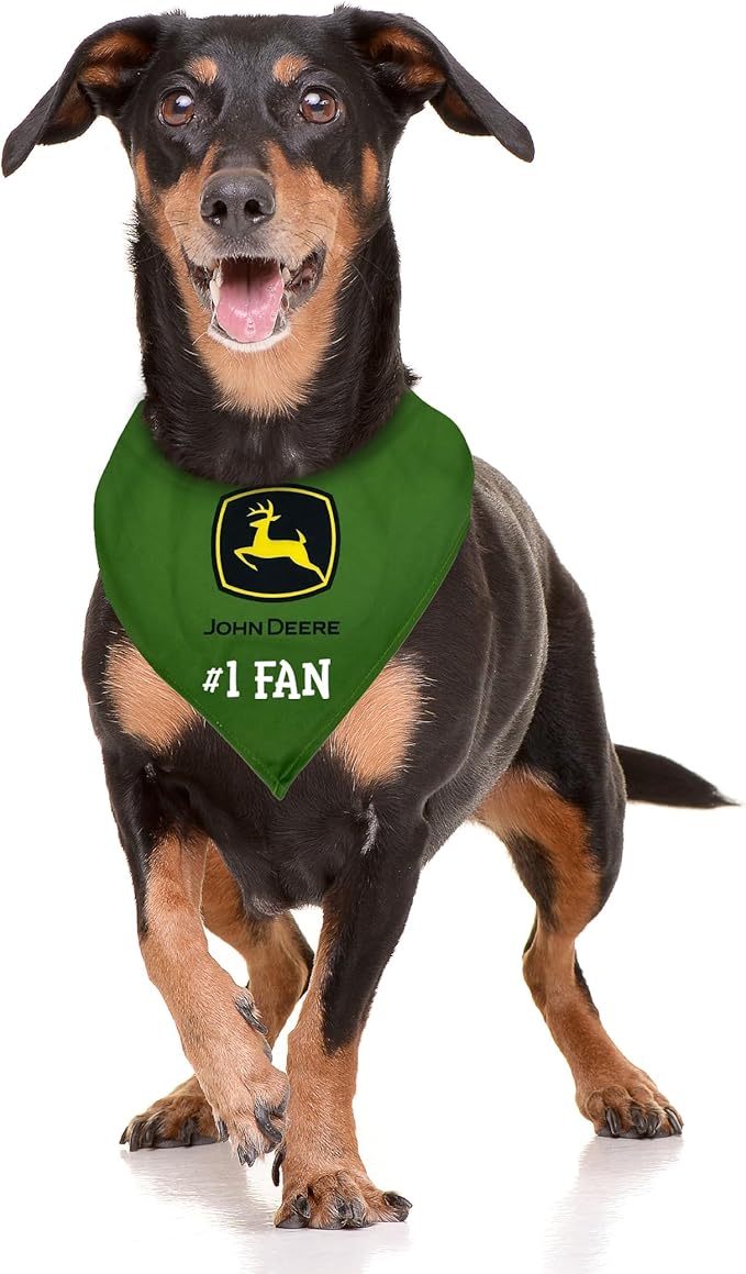 John Deere Personalized Tie Bandana for Dogs & Cats, Size Large/X-Large. Custom Dog Bandana Scarf Bib for Pet Cat Dog. The Ultimate Customizable Bandana for John Deere Fans