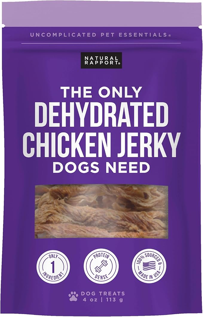 Natural Rapport Chicken Jerky Dog Treats - The Only Chicken Tender Jerky Dogs Need - All Natural Dog Treats for Small and Large Dogs (4 oz)