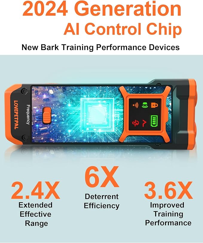2024 Dog Training Bark Deterrent Device, Anti-Barking Device with HD Display and LED Flashlight for Dogs, Stop Bad Behavior Without Yelling or Swatting, Ultrasonic Stopper Alternative to Shock Collar