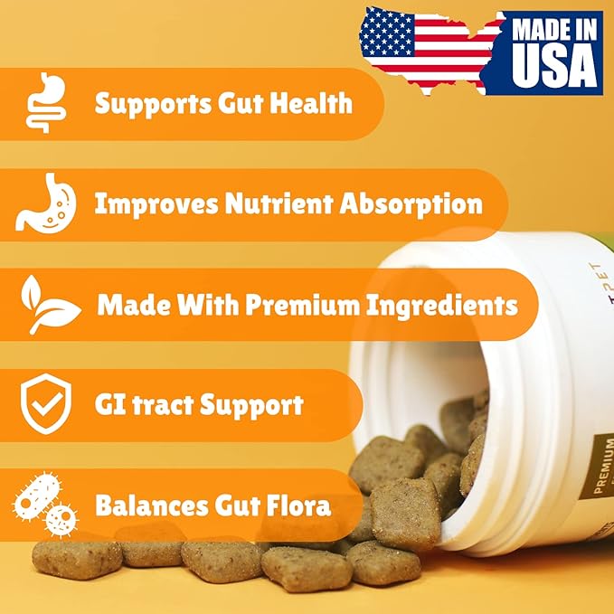 Probiotics for Dogs - Premium Probiotic Supplement with Prebiotics - Helps Support Proper Gut Flora, Digestive Tract & Loose Stool - Promote Intestinal Well-being