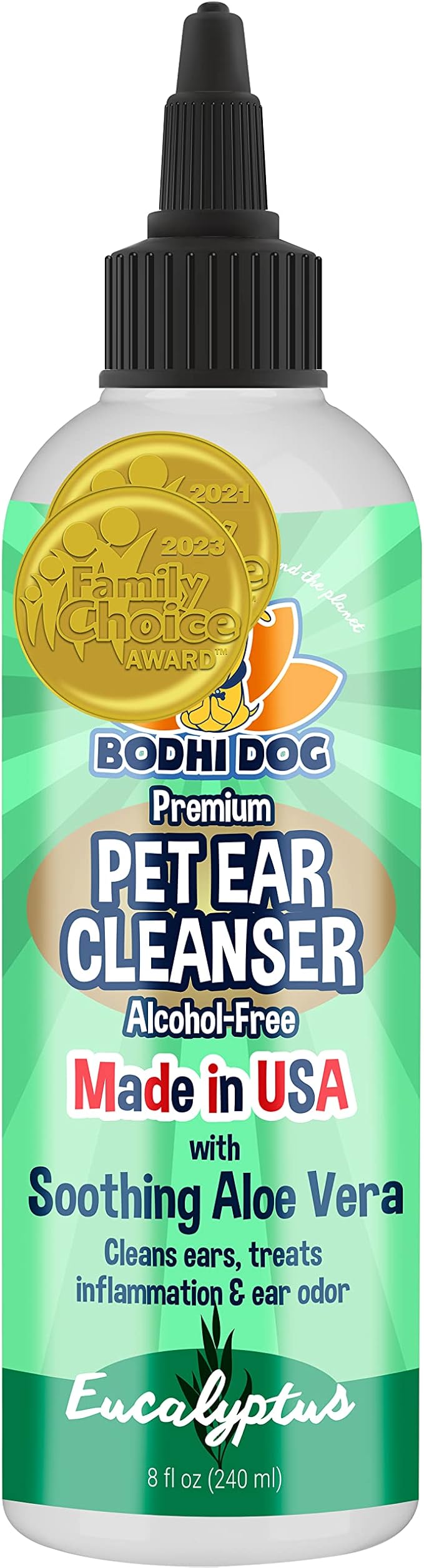 Bodhi Dog Ear Cleaner Solution for Dogs and Cats | Aloe Vera Cleaning Treatment for Ear Treatment | Gentle Cleanser for Ears (8oz Alcohol Free)