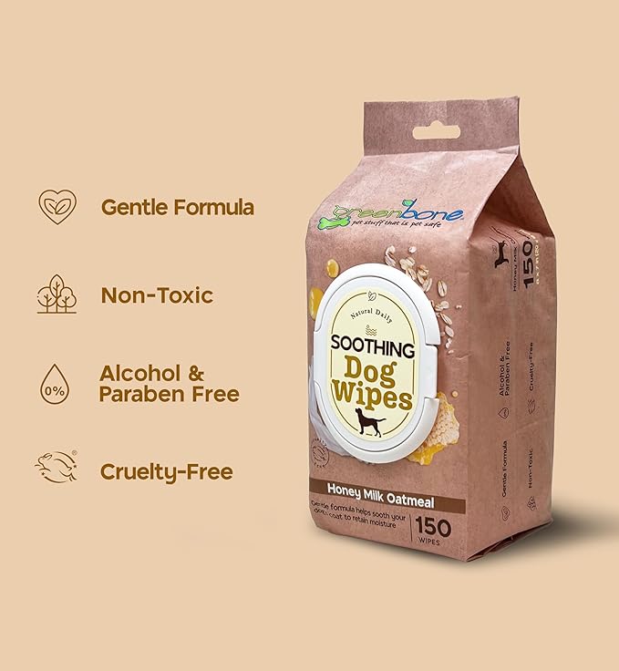 Soothing Dog Wipes Honey Milk Oatmeal 150 Wipes