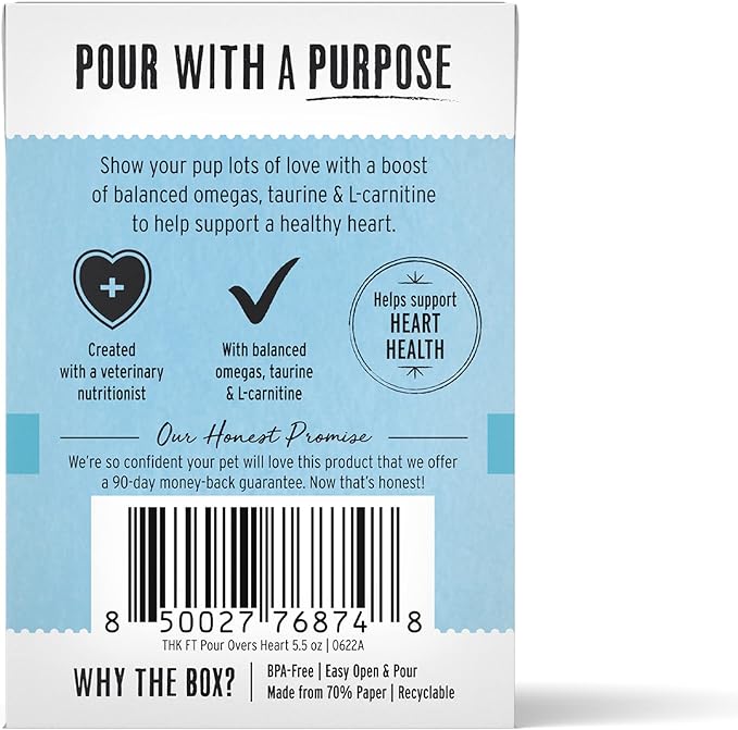 The Honest Kitchen Functional Pour Overs: Heart Health - Turkey Broth & Salmon Stew Dog Food Topper, 5.5 oz x12
