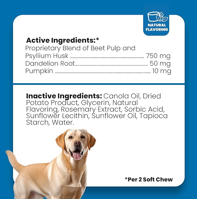 Digestive Probiotic for Gut and Sac Gland Health for Dog Bowel Movement Relief Soft Fiber Chews developed to support The digestive system and Sac gland function for normal bowel movement