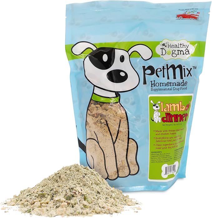 Healthy Dogma - PetMix Dehydrated Dog Food for Allergies - Grain Free, Freeze Dried, Raw, Homemade Dog Food (Lamb Dinner, 2 lbs)