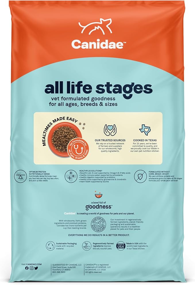 Canidae All Life Stages Dry Dog Food, Large Breed Formula with Turkey Meal & Brown Rice, 40 lbs.