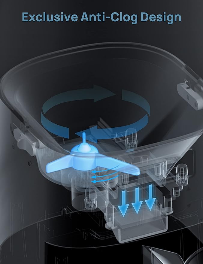 Rellorus Automatic Cat Feeders, 5L/21Cups Cat Food Dispenser for Two Cats, Timed Cat Feeder with Double Bowls, 48 Portions 6 Meals Per Day for Cat and Small Dog, Memory Function, 10s Meal Call