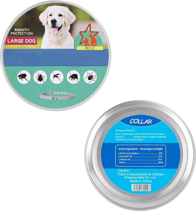 UrbanX Natural Flea Flea & Tick Treatment & Prevention Collar for Medium & Large Dogs, Waterproof, Adjustable (2 Packs with Comb)