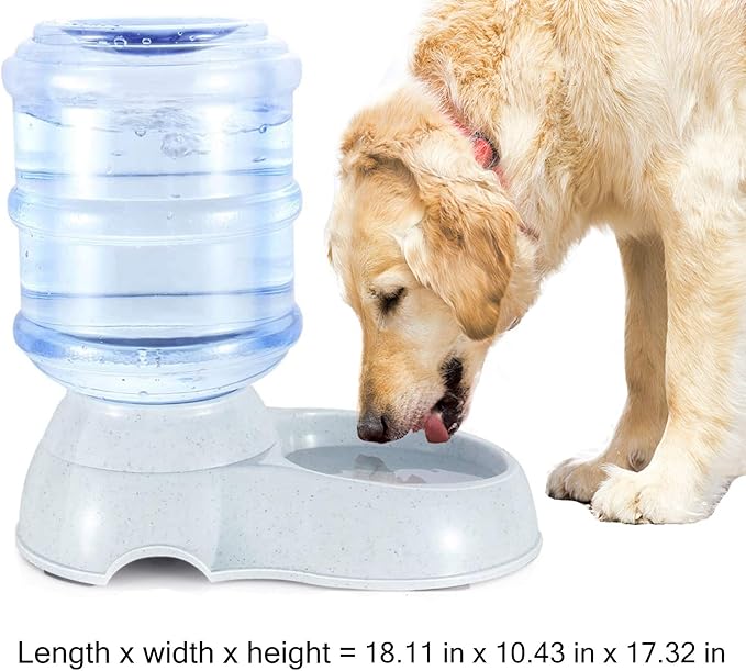 Pet Gravity Water Dispenser Large 3 Gallon 11 Liters-Thickened Durable,Dog Cat Water Bowl Dispenser Large,Automatic Replenish Pet Waterer Dispenser Station,grey