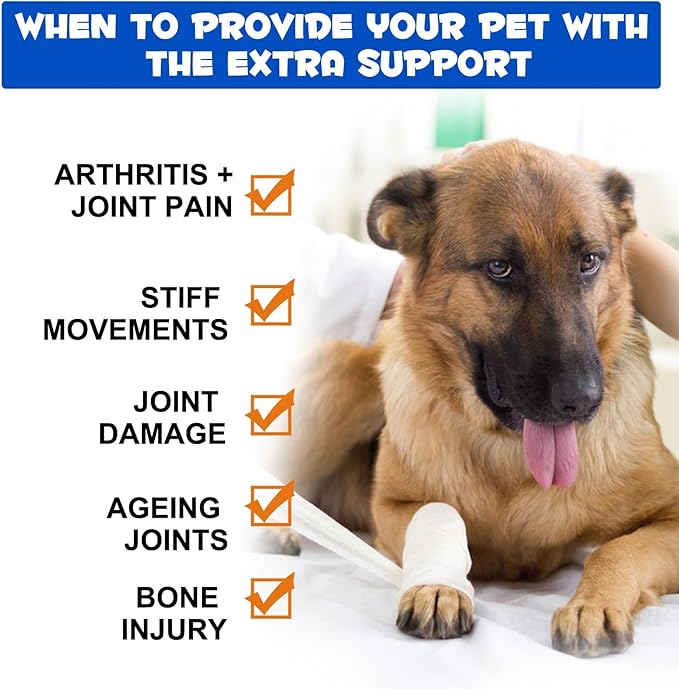 Dog Joint Aid & Relief Supplement - w/Chondroitin and Glucosamine HCl - Reliving Joint Pain & Reducing Inflammation for Senior Dogs, Active Adults, or Puppies