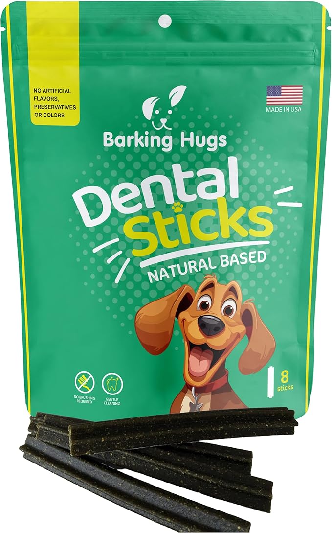 Dental Sticks - Natural Dog Dental Treats for Fresh Breath & Clean Teeth, All Natural dog breath freshener Dogs, No grain or fillers, with Peppermint Oil