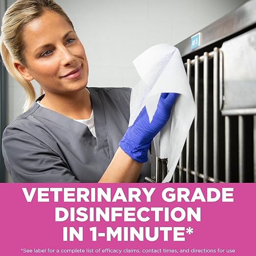 REScue One-Step Disinfectant Cleaner & Deodorizer Wipes for Vet Use – For Kennels, Litter Boxes & More – Extra Large Wipes, 160-Count Wipes Bucket