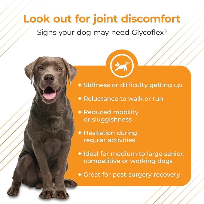 VetriScience GlycoFlex Plus Hip and Joint Supplement for Dogs – Extra-Strength Joint Support Chews with Green Lipped Mussel, Chondroitin, and Glucosamine for Dogs