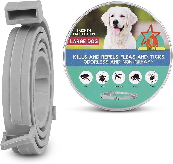 UrbanX Natural Flea Flea & Tick Treatment & Prevention Collar for Medium & Large Dogs, Waterproof, Adjustable (1 Pack)