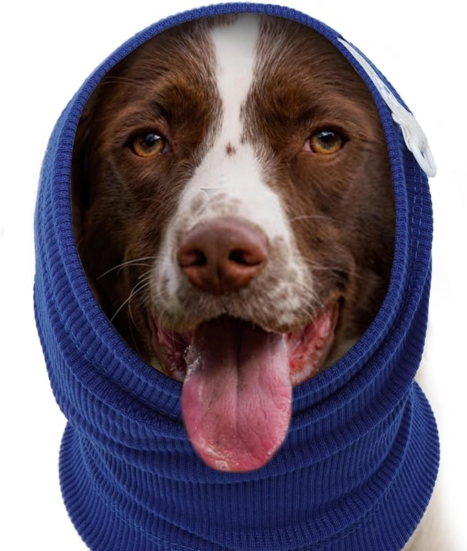Nanaki Upgraded Dog Calming Hoodie Anxiety Relief, No Shake Ear Wraps for Dog, Soft Dog Hematoma Ear Wrap Anti-slip Dog Head Muffs Ear ProtectIon Dog Head Cover Grooming Force Drying Fireworks Thunder