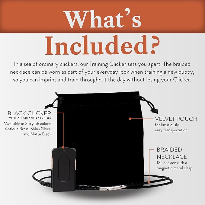 Black Dog Clicker with Necklace - Clickers for Pet Training - Dog Training & Behavior Aids Easy to Carry with You Anywhere - Teach Your Dog Tricks or Reward His Behavior
