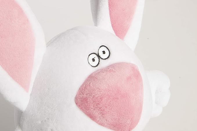 goDog Big Nose Bunny Squeaky Plush Dog Toy, Chew Guard Technology - White, Large