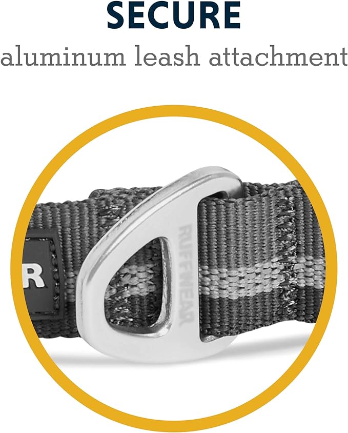 Ruffwear, Crag Dog Collar, Reflective and Comfortable Collar for Everyday Use, Granite Gray, 14"-20"